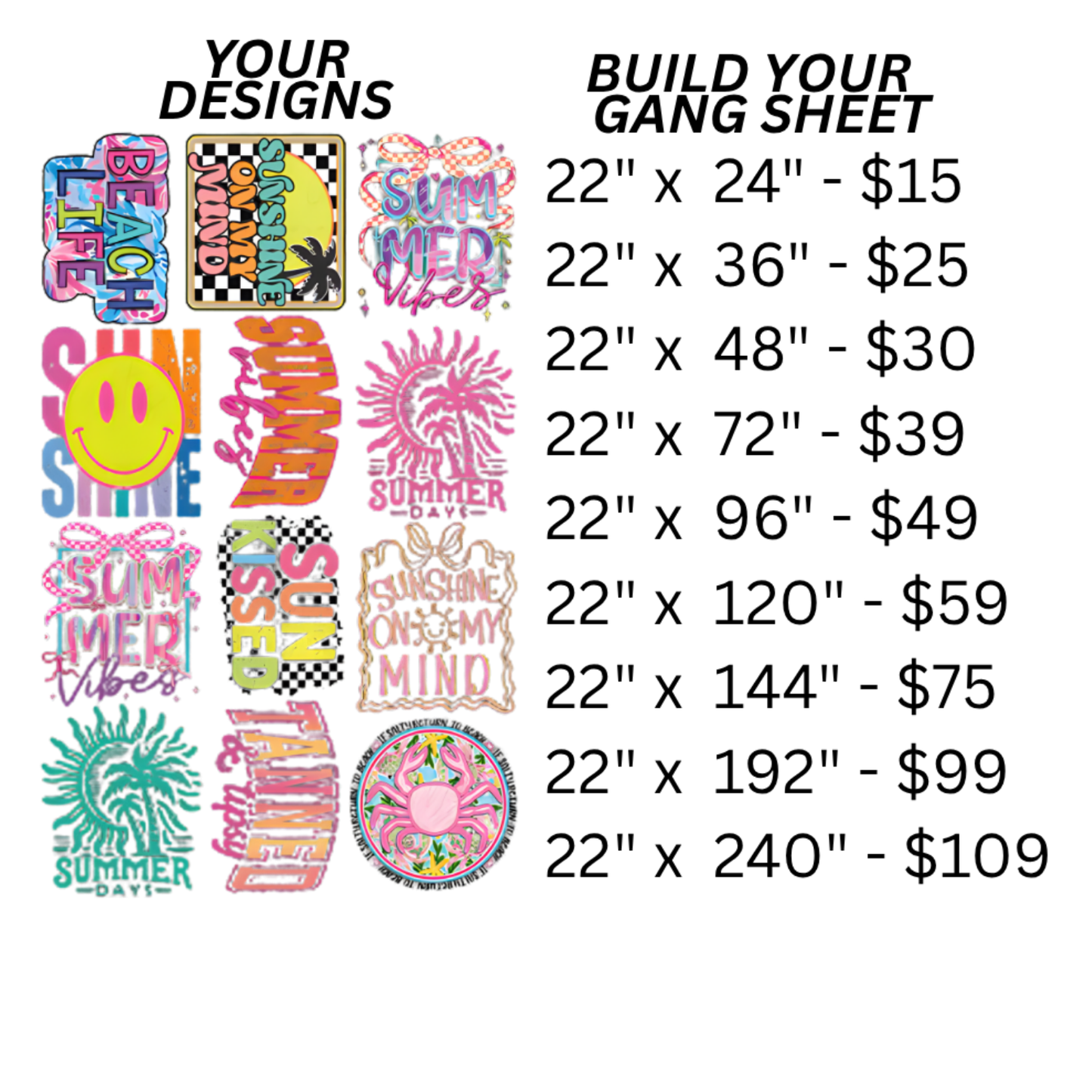 Use Our Gang Sheet Builder